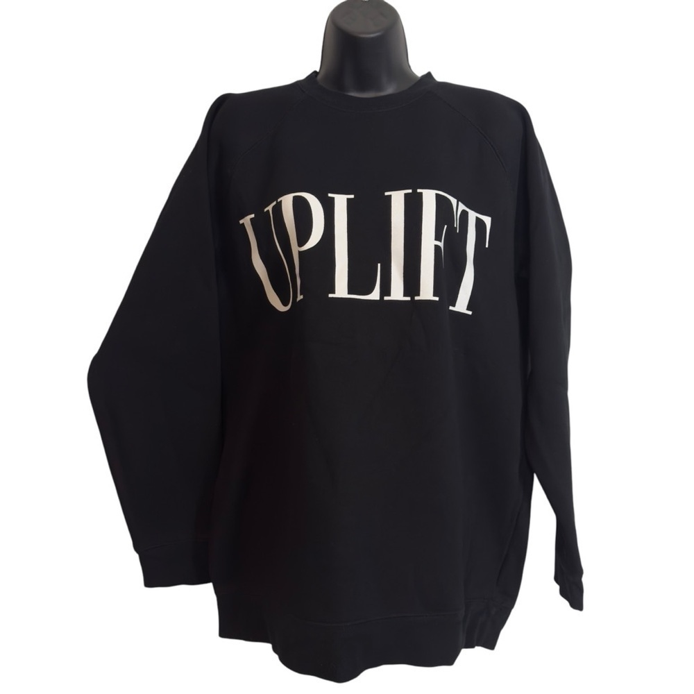 EUC Brunette The Label Uplift crew neck sweatshirt, black, size S/M